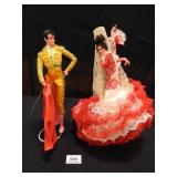 Spanish Dancer Dolls; Matador & Flamenco Dancer