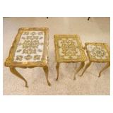Plastic Tables w/Ornate Design; Stackable