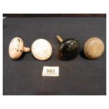 Vintage Door Knobs; (4); Porcelain-3; Metal-1