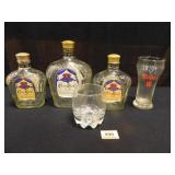 Crown Royal Bottles; (3); Coors Glass