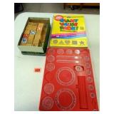 Wooden Blocks-(46); Spirograph-19 pieces