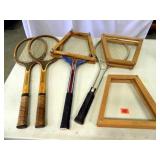 Tennis Rackets-3 Wooden; 1-Aluminum