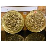 Metal Brass Look Wall Décor w/Fruit Design