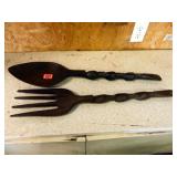 Fork & Spoon Wall Décor; Wooden; 27" length