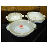 Baking Dishes w/lids; (3); Corningware; Fire King