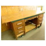 Shop Bench; w/Castors; Made w/old Desk