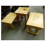 Small Table w/curved legs; 2-Benches; Unpainted