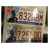 Car tags (2) Oklahoma plates