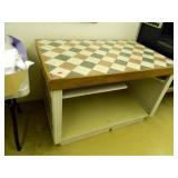 Tiled Cash Register stand; Tiled on 3 sides & top