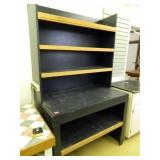 Display cabinet: Black with wood trim