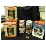 Budweiser Steins; in original boxes; (6)
