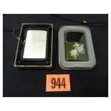 Zippo Lighters; (2); Bull Roping; Stainless Steel