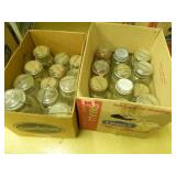 Canning Jars; 24 Clear Glass w/bales or zinc lids