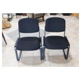 2 Black Armless Office Chairs