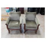 2 Decorative Light Green Chairs