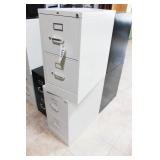 2 - Off White 2 Drawer Filing Cabinets