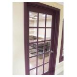 Glass Paneled Door White Frame/Dark Red