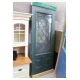 Green Display Door with Decorative Glass