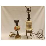 Vintage Lamps with Brass 14" 31" tall