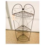 Metal Corner Shelf w/3 Shelves; Foldable