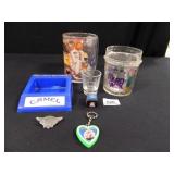 Joe Camel Collectibles; Shot Glass; Pool Cue Chalk