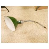 Large Outdoor Light; Green Metal; Enamelware