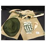 Bavarian Lederhosen; Alpine Hat; Horse Hair HatPin