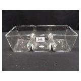 Glass Oblong Container w/3 Compartments