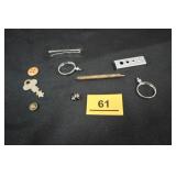 Misc. Jewelry Making Pieces, Vintage Key, Button