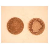 1884 & 1895 Liberty "V" Nickel