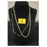 2 Gold Tone Necklaces