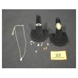 Fashion Jewelry - Cameo Ring, Necklace, Earrings