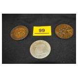 Vintage Medallions/Tokens (3)