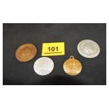 Vintage Medallions/Tokens (4)