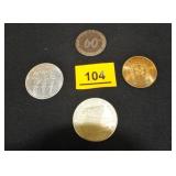 Vintage Medallions/Tokens (4)
