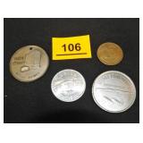 Vintage Medallions/Tokens (4)