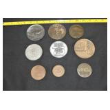 8 Various Paperweight Medallions
