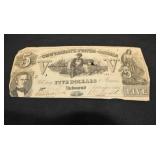 Sept 2, 1861 Confederate $5 Bill - Richmond