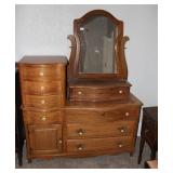 Wooden Dresser with Mirror