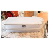 (2) 41 qt containers, laundry hamper, baby gate