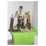 Green Storage Tote / Trophies