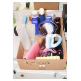 Misc pill box, cuticle set, mirror, picks