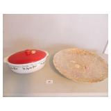 Christmas Casserole Dish/Gold Bowl