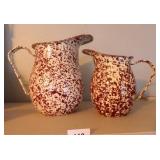 Red/White Enamel Pitchers