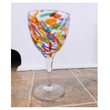 Wine Glass Set (4) Multi-colored lines