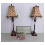 Lamps (2)/sign / Bag of dish rags