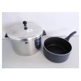 6 qt pot 1 with lid and t-fal handled pot