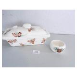 Pinecone décor dish with lid and small bowl