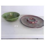 Green Pinecone Bowl and pinecone chip and dip