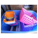 Tub of plastic organizing containers